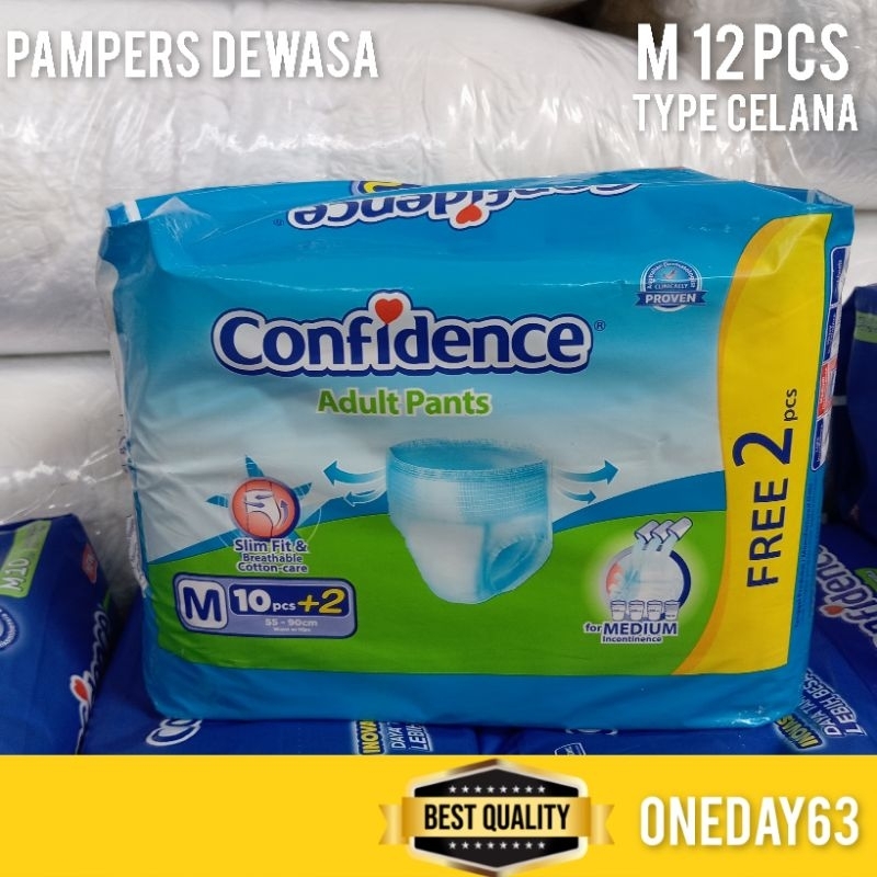 Confidence Pampers Dewasa M 12 Pcs Type Celana Pampers Orang Tua Lansia Ibu Menyusui