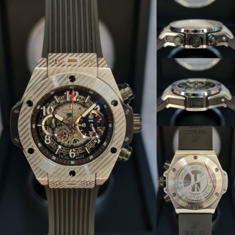 HUBLOT BIG BANG CARBON DIAMETER 44mm QUARTZ QUALITY SUPER #jamtanganpria