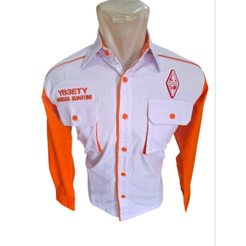 KEMEJA ORARI BORDIR TIMBUL LENGAN PANJANG