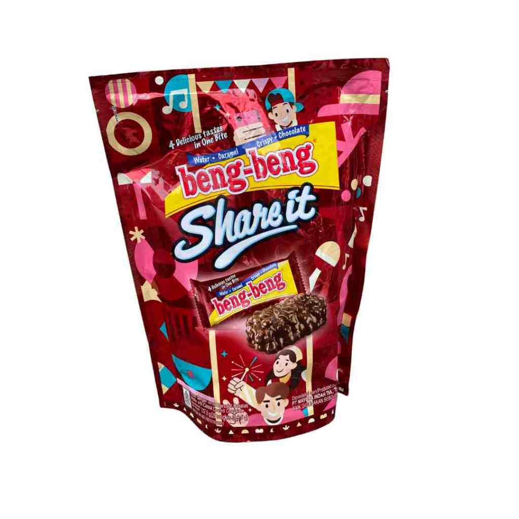 

Beng Beng Share It 25pcs/pouch 237,5gr Wafer Salut Coklat Caramel Rice Crispy Big Size