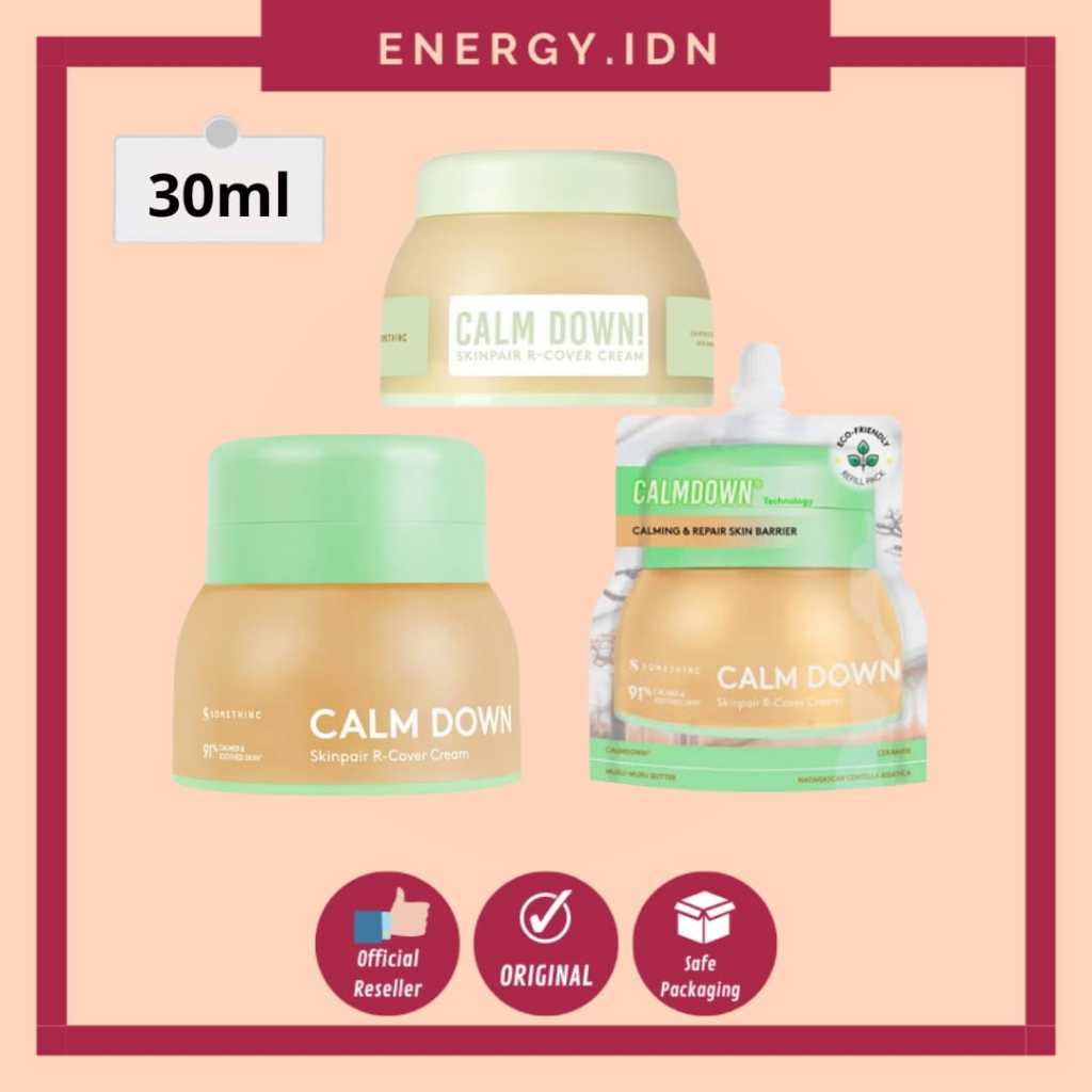 SOMETHINC Calm Down! Skinpair R-Cover Cream moisturizer 30gr | somethinc calm down refill 50ml | som