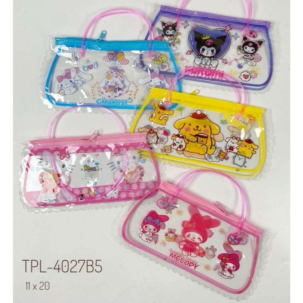 

Tempat Pensil Mika Tenteng SANRIO - pouch mika transparant serbaguna motif kuromi melody hk purin