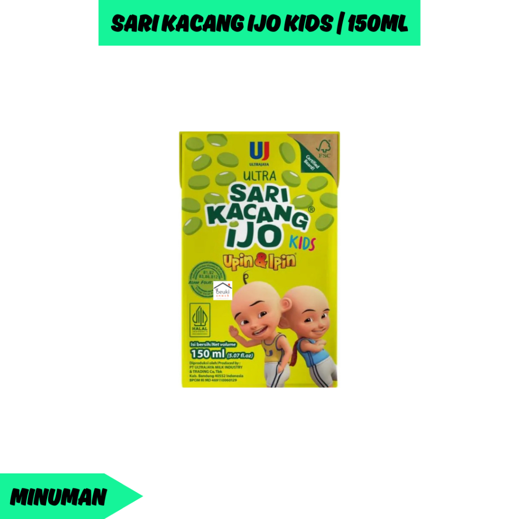 

Ultra Sari Kacang Ijo Kemasan Kecil Upin Ipin 150ml