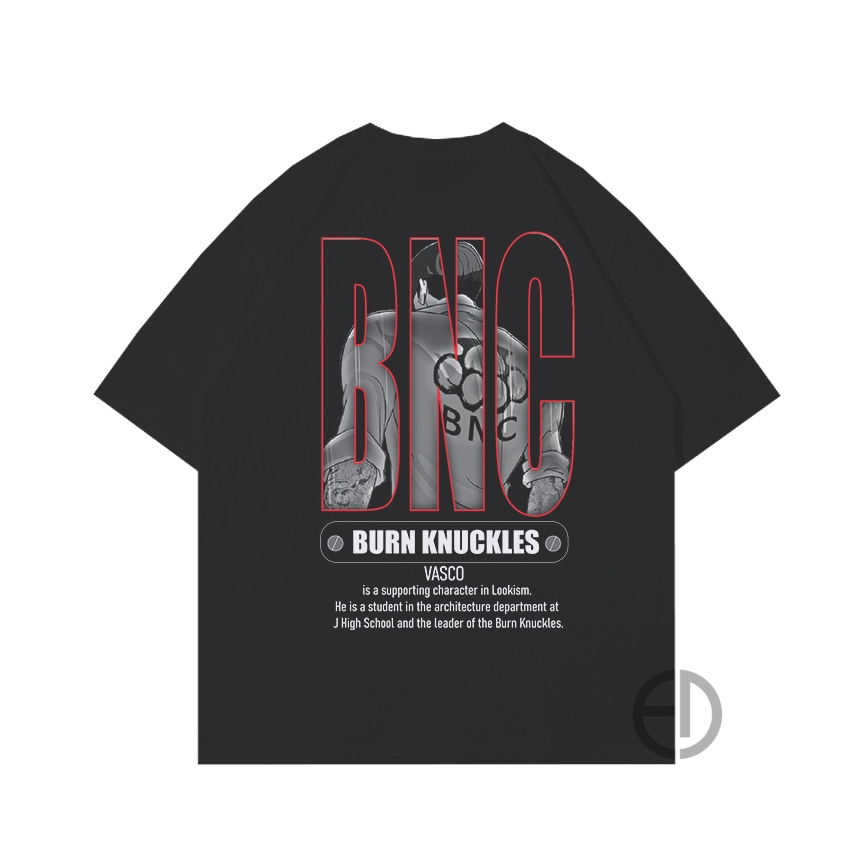 Kaos Streetwear Outfit LOOKISM T Shirt VASCO BNC BURN KNUCKLES Cotton Combed 24s