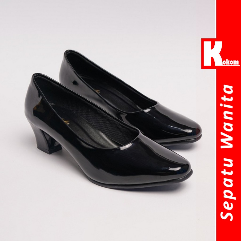 Sepatu Wanita Kerja Kantor Pantofel Formal Warna Hitam Gossy  Size 35 - 43 @057LX