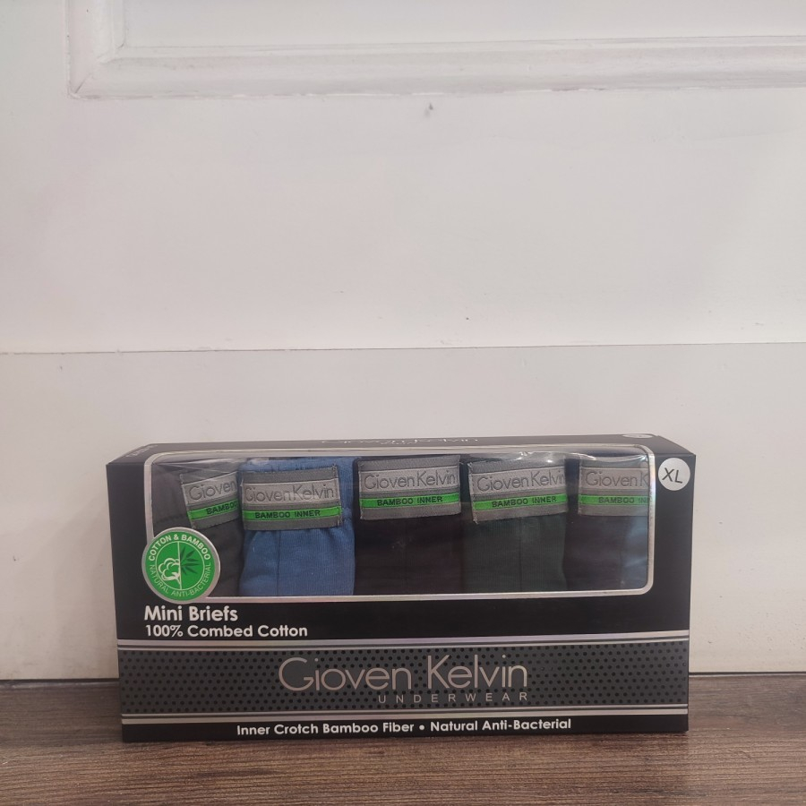 Celana Dalam Pria GIOVEN KELVIN Isi 5 Pcs KATUN Bamboo Bagian Dalam - S