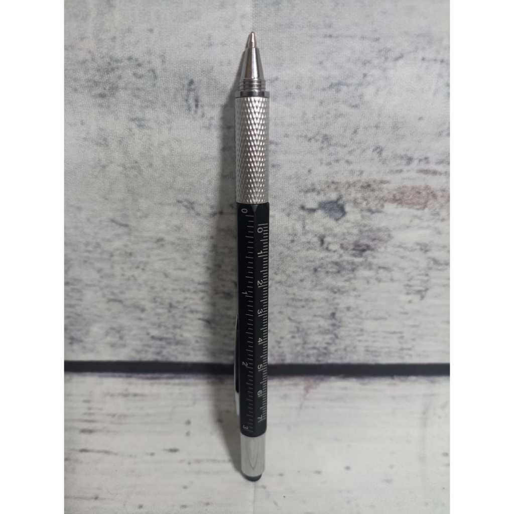 

Pena Multifungsi Plastik Stylus Penggaris Waterpass Obeng Warna Hitam