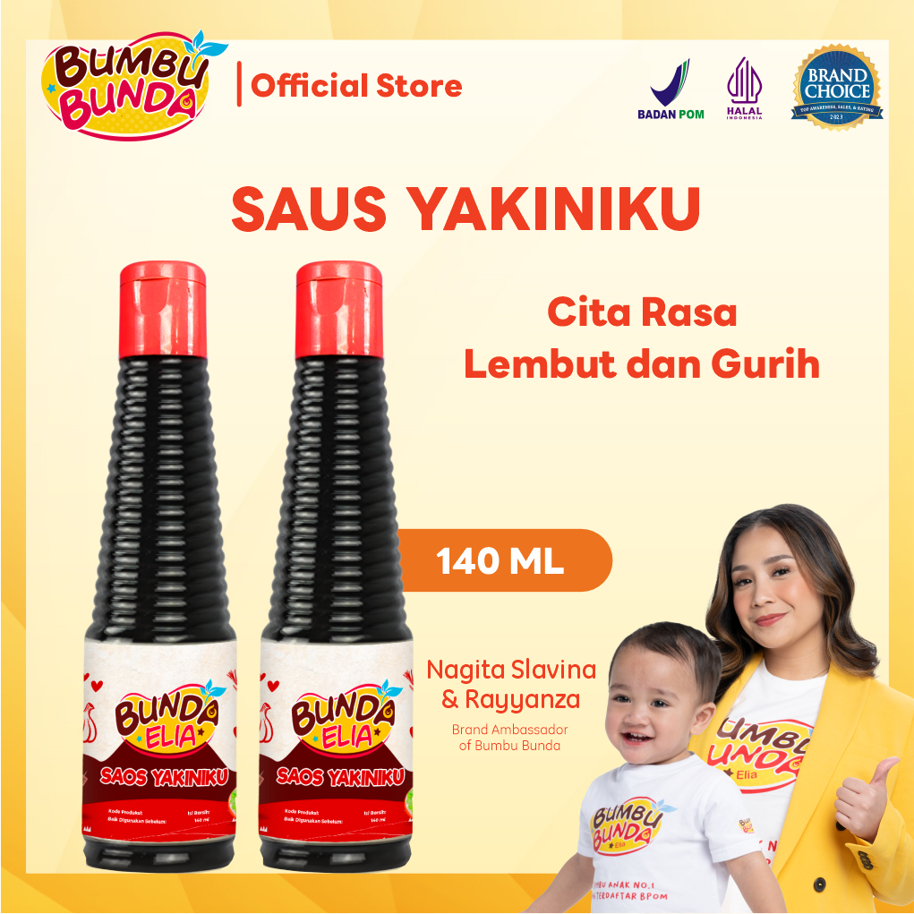 

Bumbu Bunda Elia Saus Yakiniku Non MSG Non Pengawet Saus Anak Saus MPASI 140 Ml