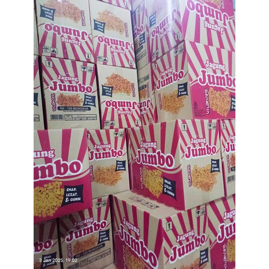 

TOP TIME Jagung Jumbo Cemilan Enak 1 KARTON isi 120 pcs ( KARTONAN )