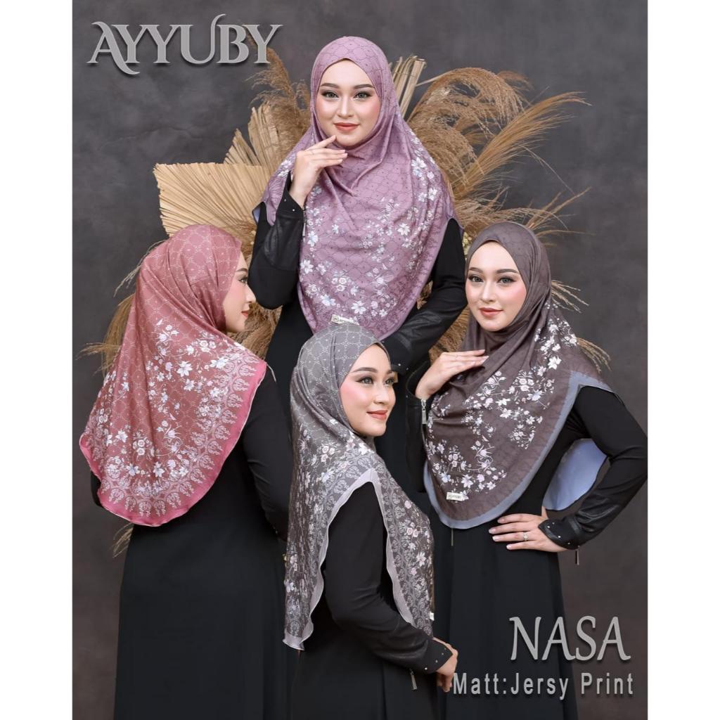 Hijab Khimar Instan Nasa Jersey Printing By Ayyuby