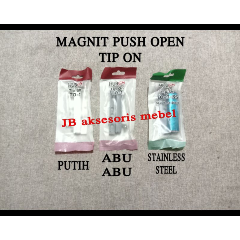 MAGNIT PUSH TO OPEN PLAT BULAT PLASTIK PVC STAINLESS STEEL Merk HUBEN / CATCHES KECES GRENDEL SELOT 