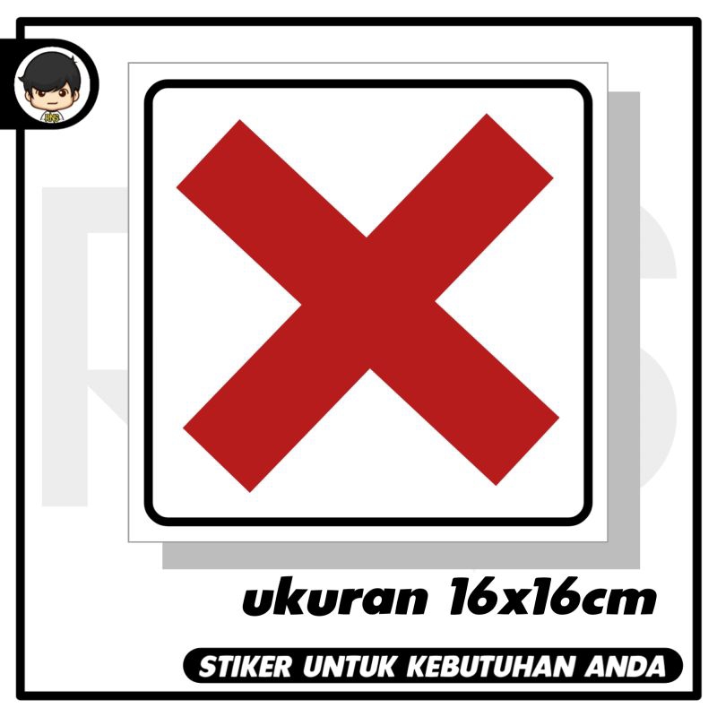 

stiker silang batasan ruang sticker rambu