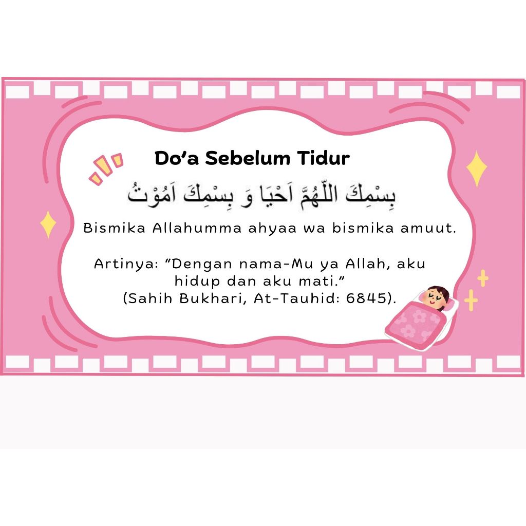 Stiker Doa Harian/ Stiker belajar doa/Poster doa harian