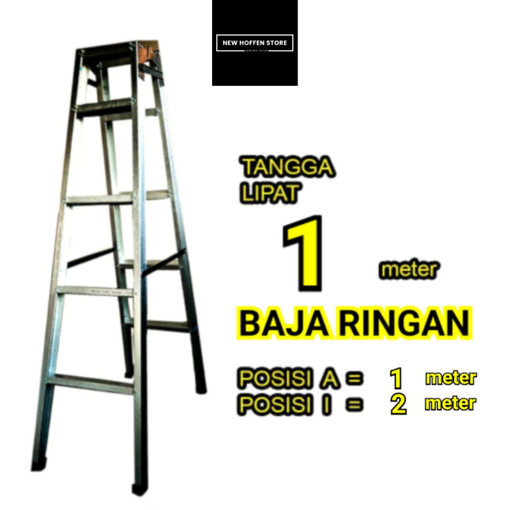 Tangga Lipat 1 Meter Lurus 2 Meter Bahan Baja Ringan