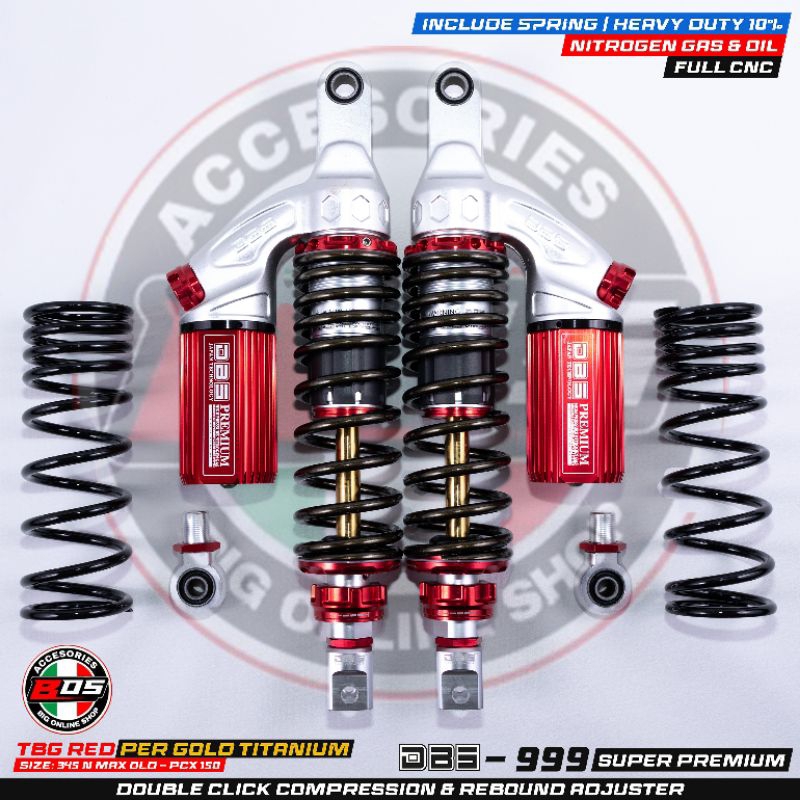 SHOCK ORI DBS 999 SUPER PREMIUM DOUBLE KLIK NMAX OLD PCX 150 UK-345mm PROMO SHOCK DBS 999 SUPER PREM
