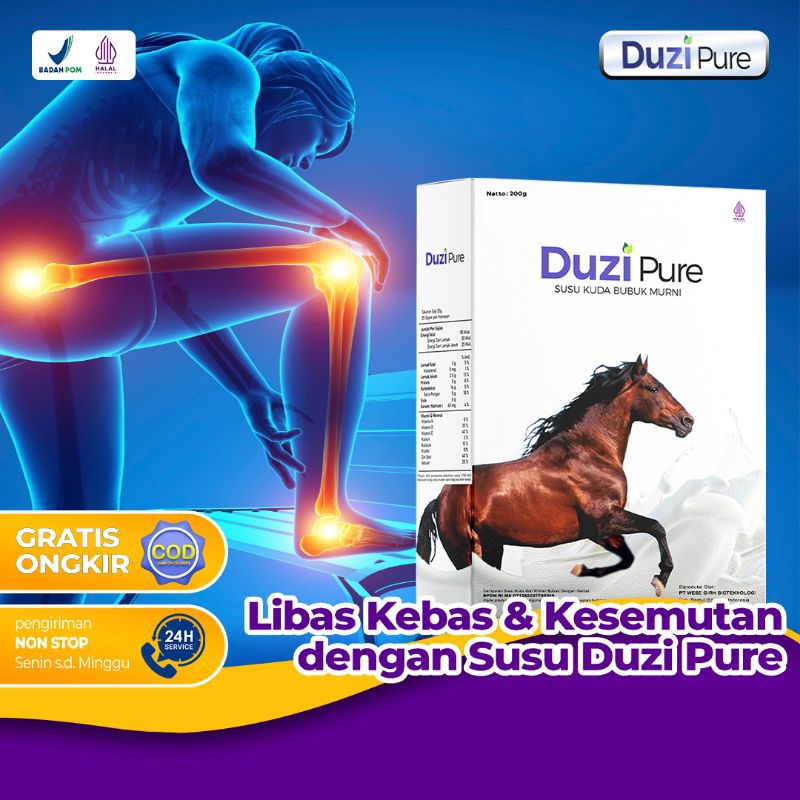 

DUZIPURE SUSU KUDA Asli Original Mengatasi Osteoporosis & Nyeri Sendi.