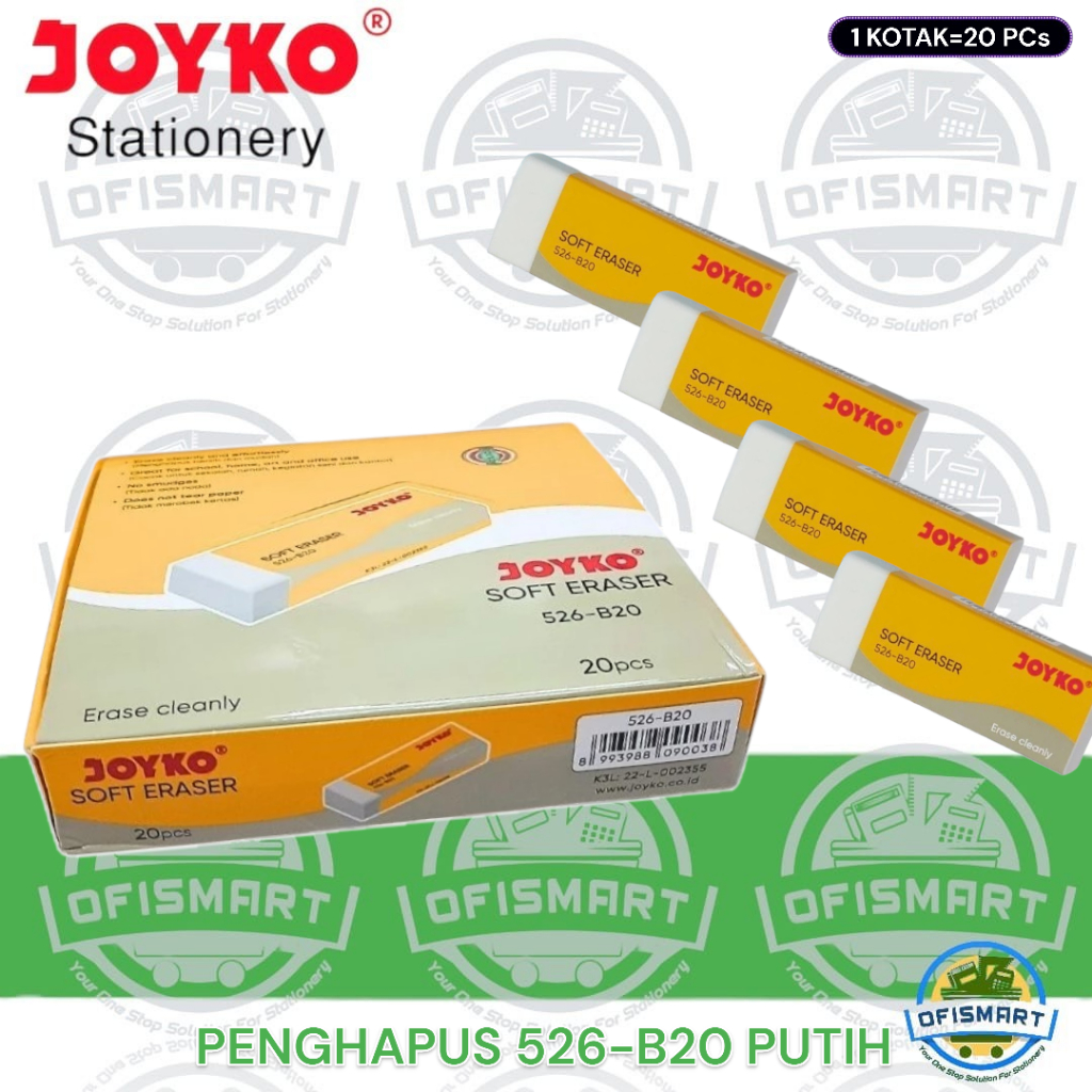 

Joyko Eraser Penghapus 526 B20 Putih | @1Ktk=20PCs