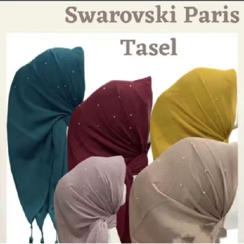 HIJAB SEGIEMPAT PARIS TASEL PAYET SWAROVSKI || PARIS PAYET TABUR