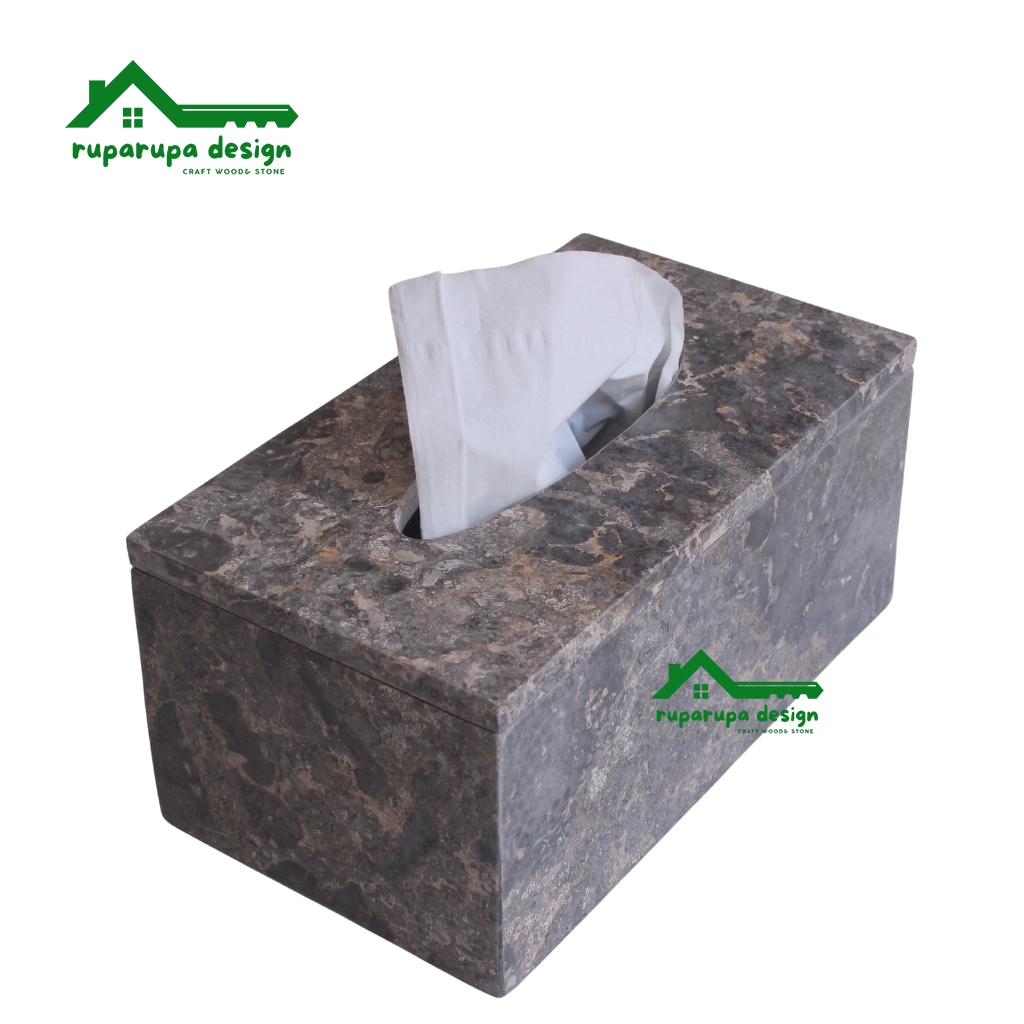 CREAM-Tempat tisu marmer/box tissue marble/kotak tisu marmer