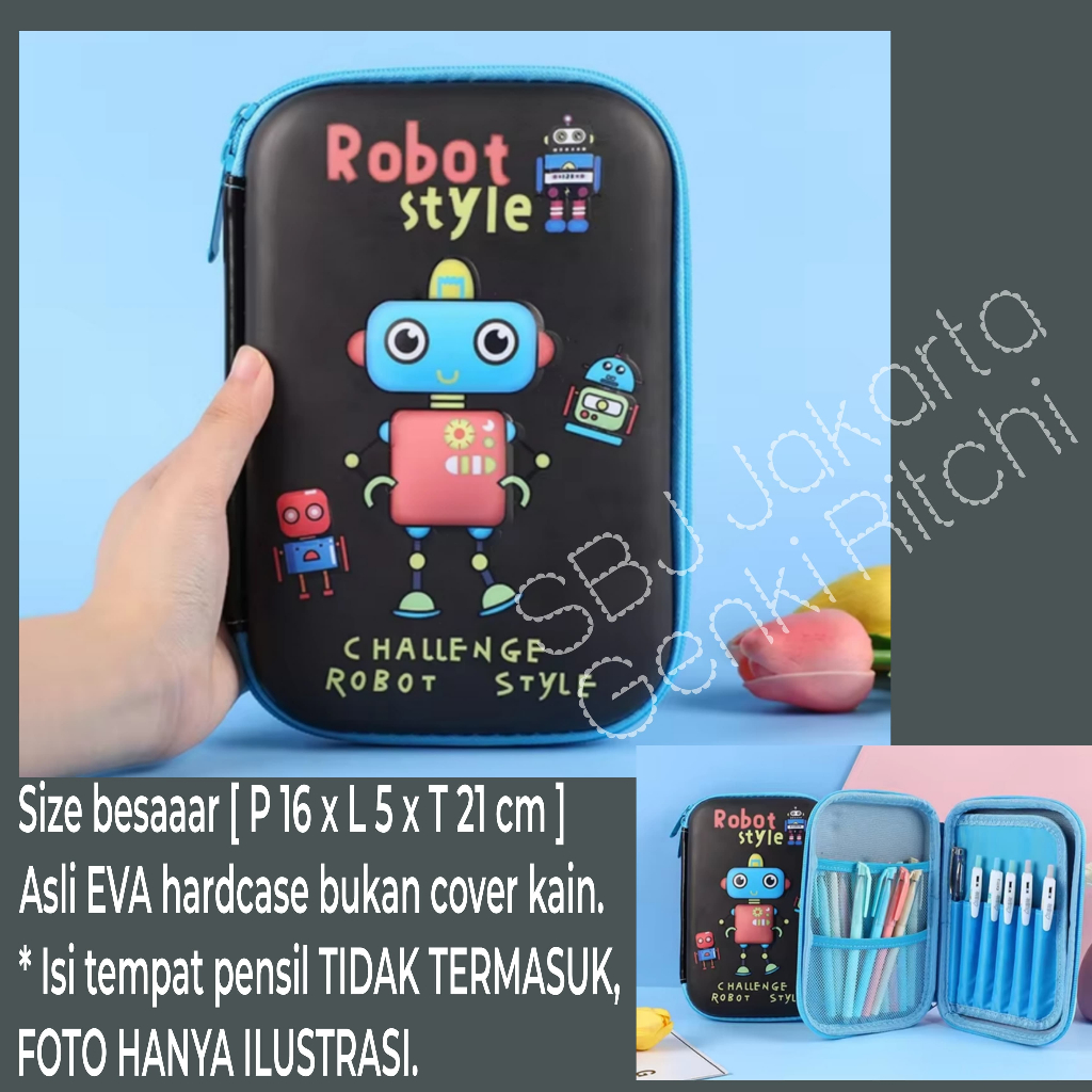 

Tempat pensil Kotak pensil 3D Hardcase original Waterproof Premium Model seperti Smiggle