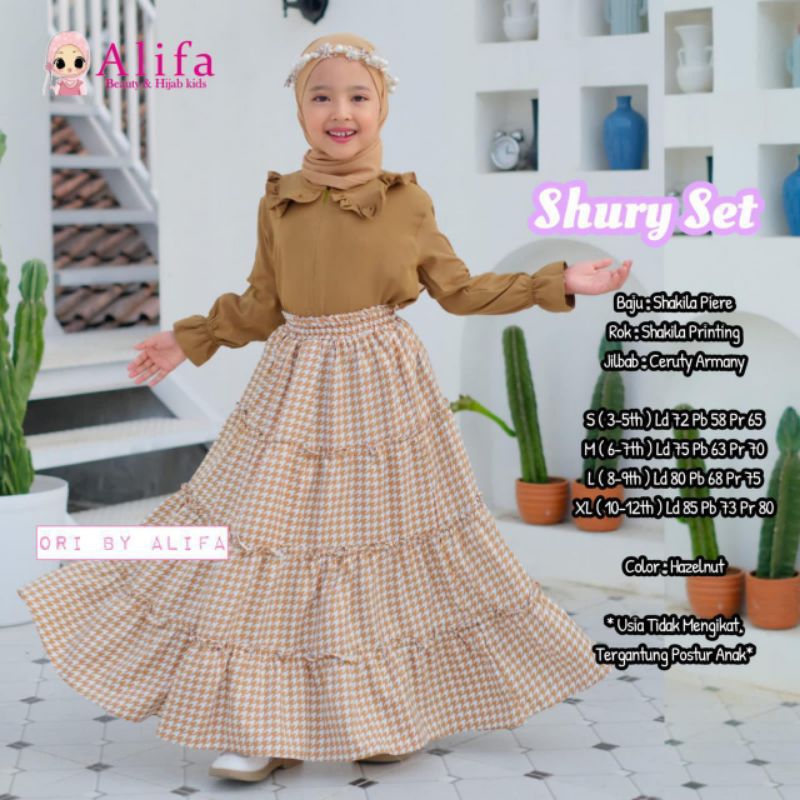 Gamis Anak Lebaran Shurry Set Original Produk by Alifa