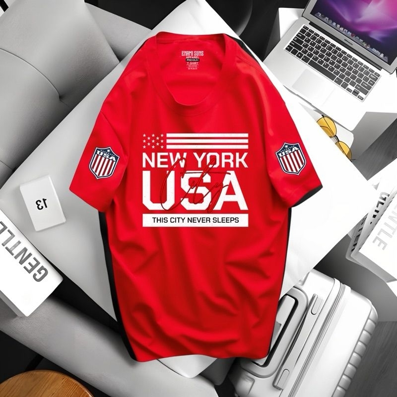 Kaos USA distro Original 100%Kaos Pria premium/Kaos Keren Logo USA
