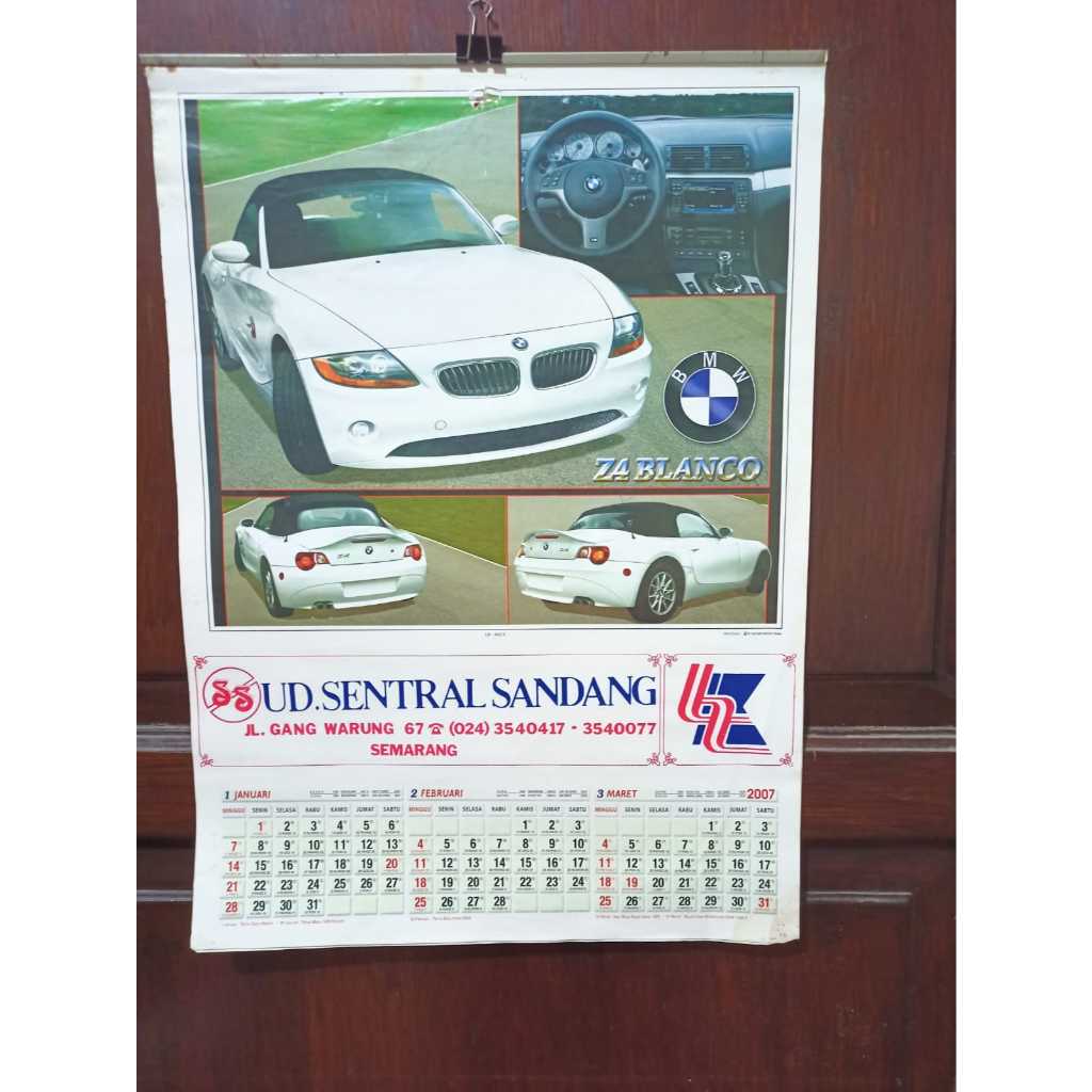 Koleksi Langka Jadul Lawas Kalender tahun 2007 UD Sentral Sandang Semarang BMW