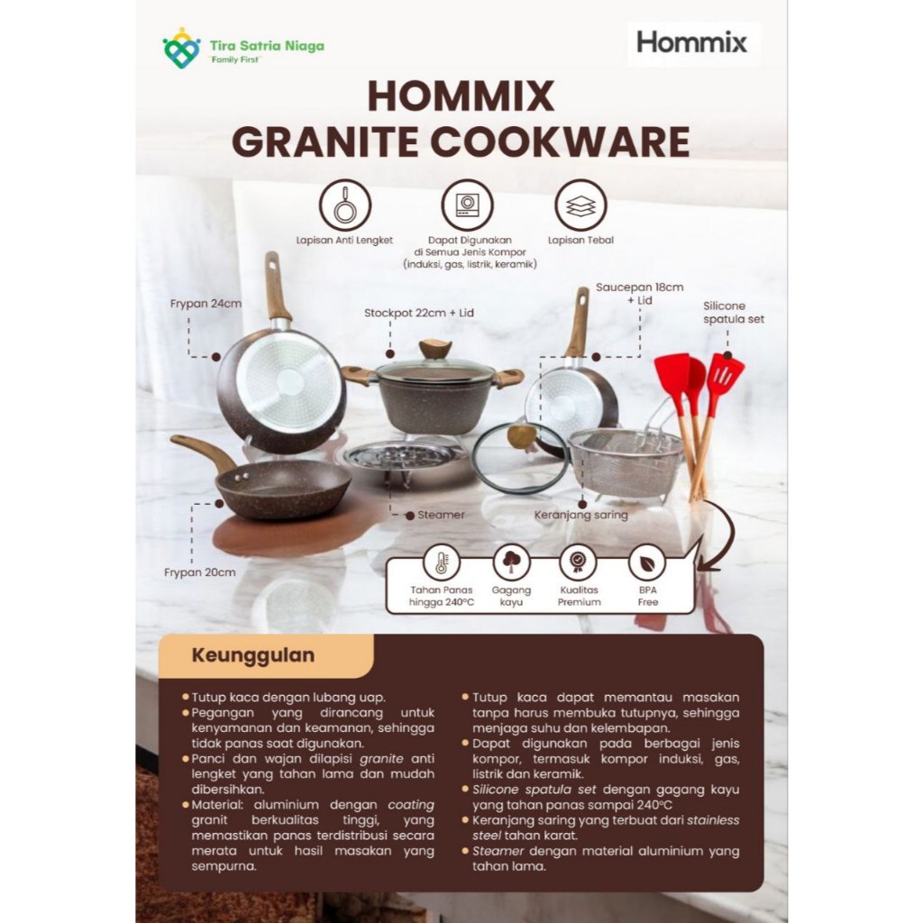 Hommix Granite Cookware Set