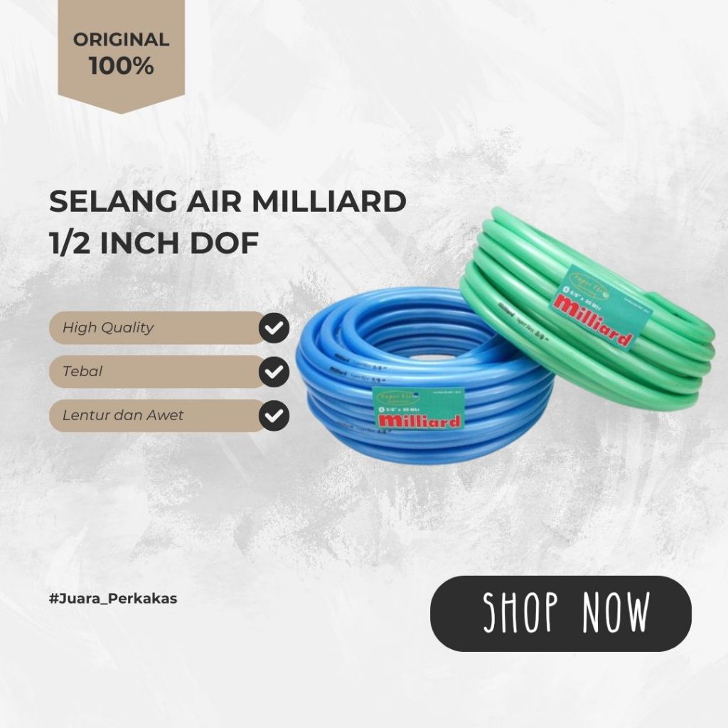 Selang Air Milliard 1/2 Inch Selang Air Roll Selang Air 50 Meter DOF