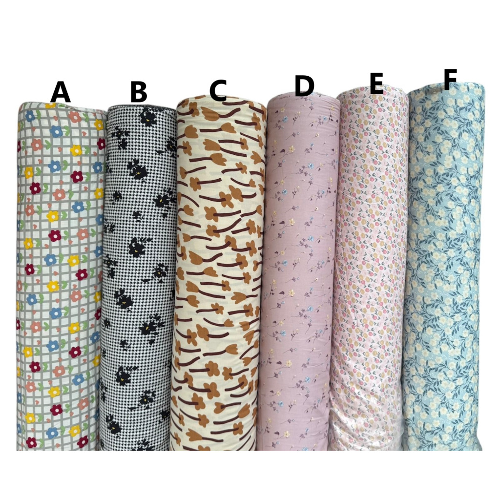 kain katun rayon viscose motif bunga bungaan bunga besar abstrak terbaru best seller