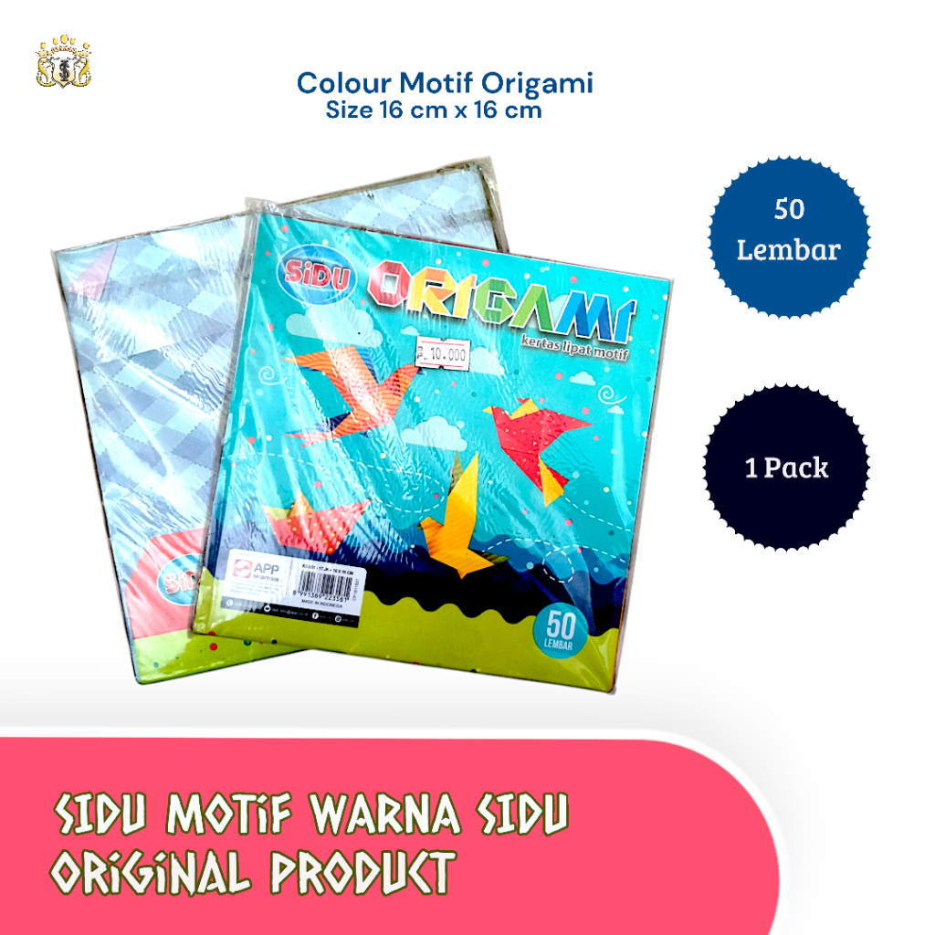 

( 16 cm x 16 cm ) Origami SIDU Berwarna Motif Serbaguna /Hiasan Dinding/ Kerajinan Sekolah / PaperCraft / Kertas Lipat