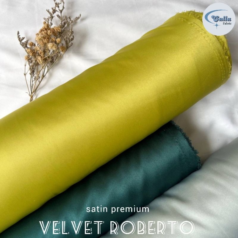 Grosir 1 ROLL / GULUNGAN Kain Satin Velvet Premium Grade A ( HARGA PER 1 ROLL KAIN )