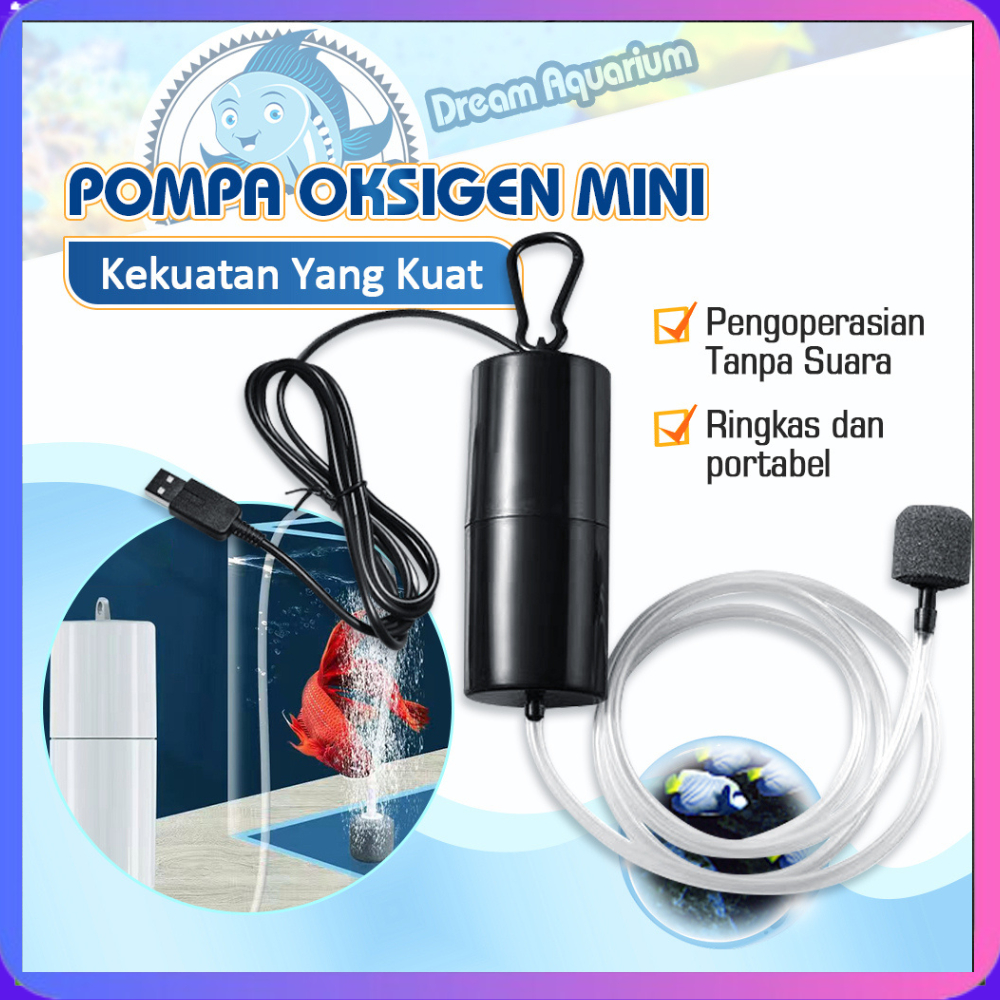 Pompa Udara Aquarium USB Aerator/ Akuarium Ikan Airator Gelembung/ Pompa Udara Aquarium Aerator Fish