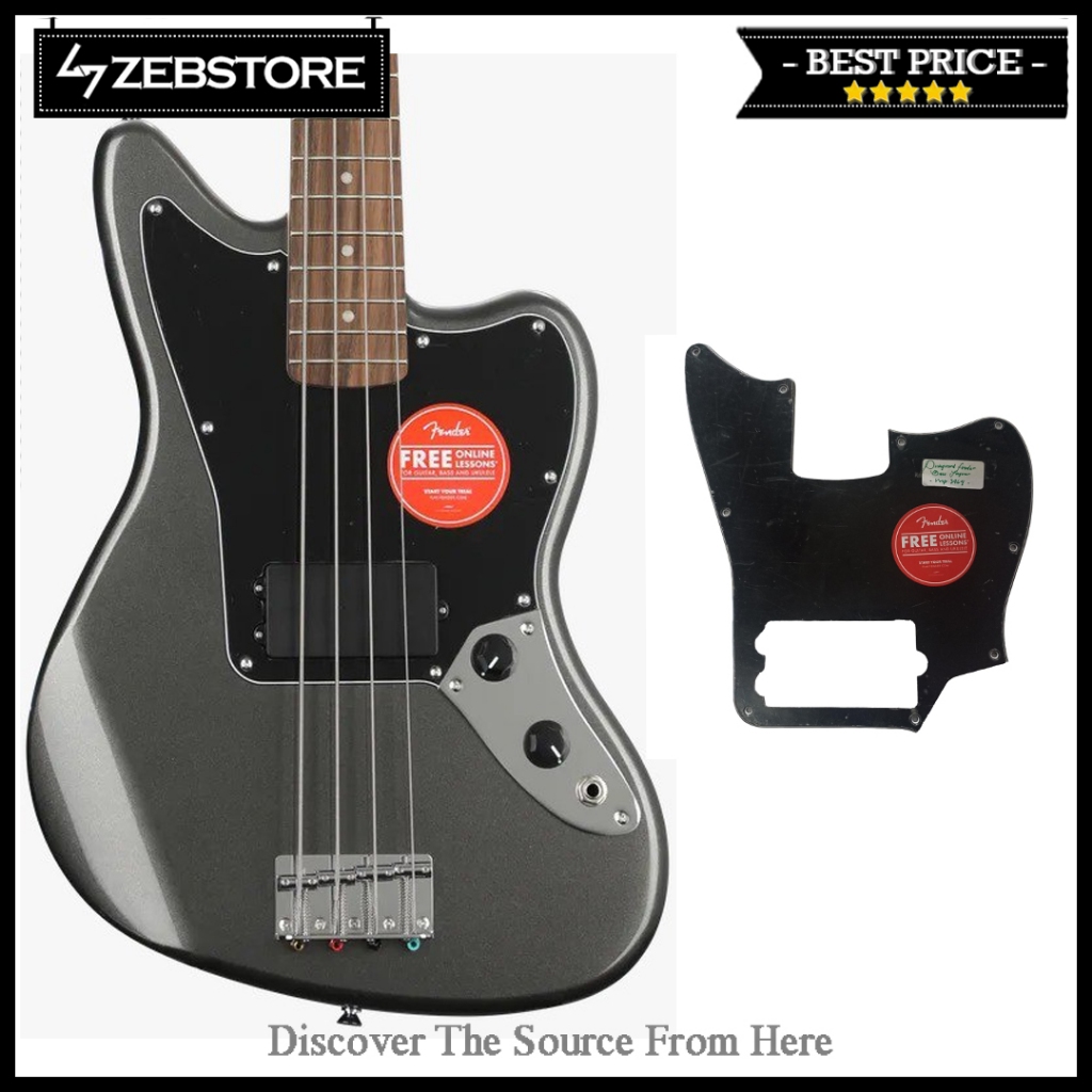 Pickguard Gitar Guitar Fender Squier Affinity Bass Jaguar H Black 3 Ply