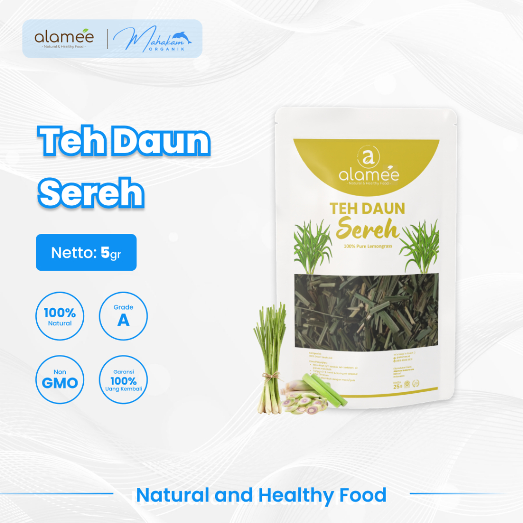 

ALAMEE Teh Daun Sereh Lemongrass Leaf Tea Organik Kering Dried Serai 5gr