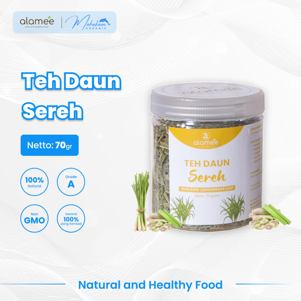

ALAMEE Lemongrass Tea Teh Daun Sereh Leaf Organik Kering Dried Serai