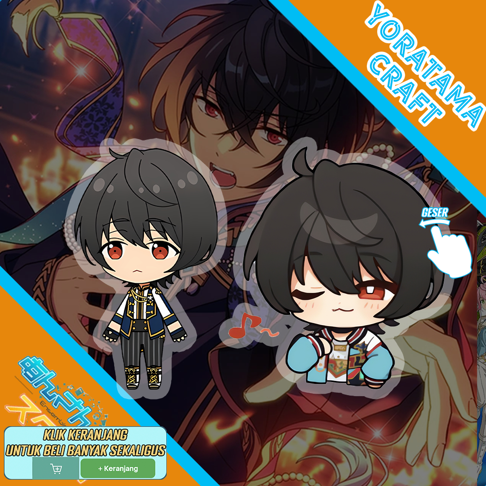 Gantungan Kunci Ritsu Sakuma Ensemble Stars, Keychain Anime Lucu