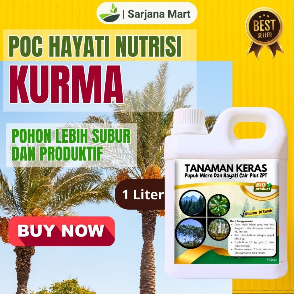 Pupuk Pohon Kurma Cepat Berbuah Lebat Booster Organik Cair Untuk Tanaman Kurma Pelebat Buah 1 Liter