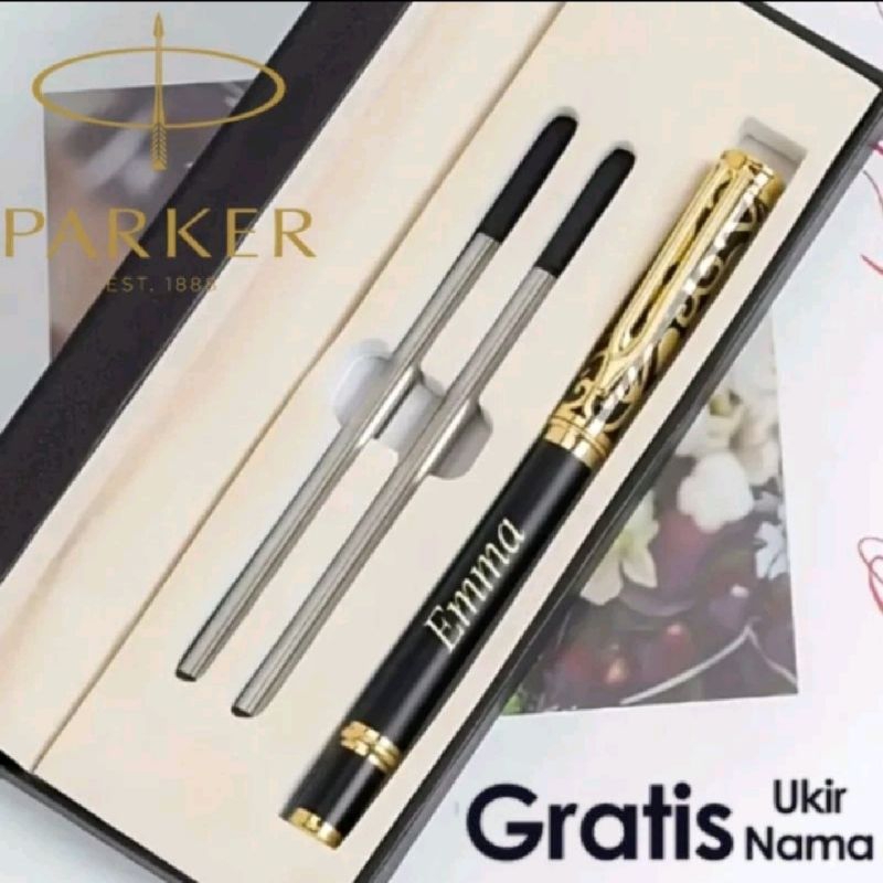 

Ballpoint Giftset Pen 2in1 Refill Pen Parker Logo Gratis Gravir nama