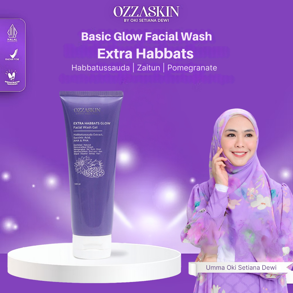 OZZASKIN EXTRA HABBATS GLOW FACIAL WASH BY OKI SETIANA DEWI Skincare Sabun Wajah Glowing