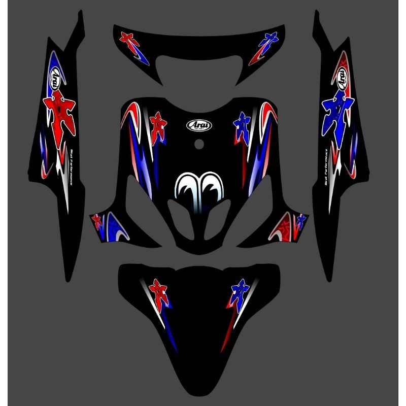 STRIPING MIO SPORTY DESAIN ARAI TRANSPARAN CUSTAME