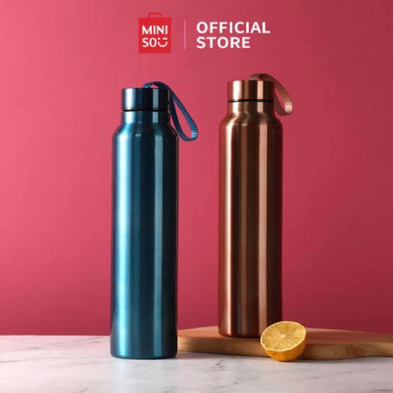 Miniso bottle water Stainlees Steel Termos / Botol minum panas dingin anti karat tahan oanas dan din
