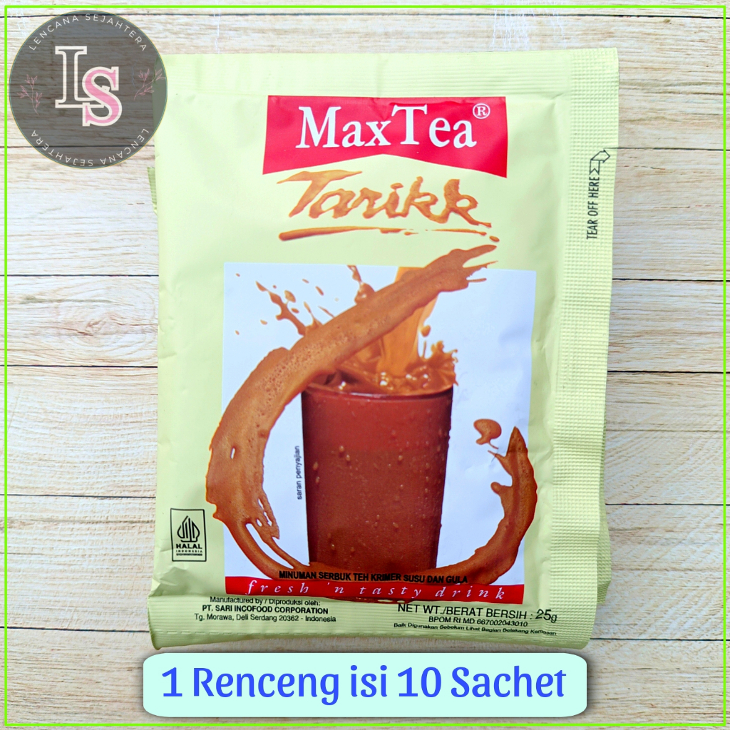 

MAX TEA TARIK (1 Renceng isi 10 Sachet) Minuman Serbuk Teh+Krimer+Susu+Gula