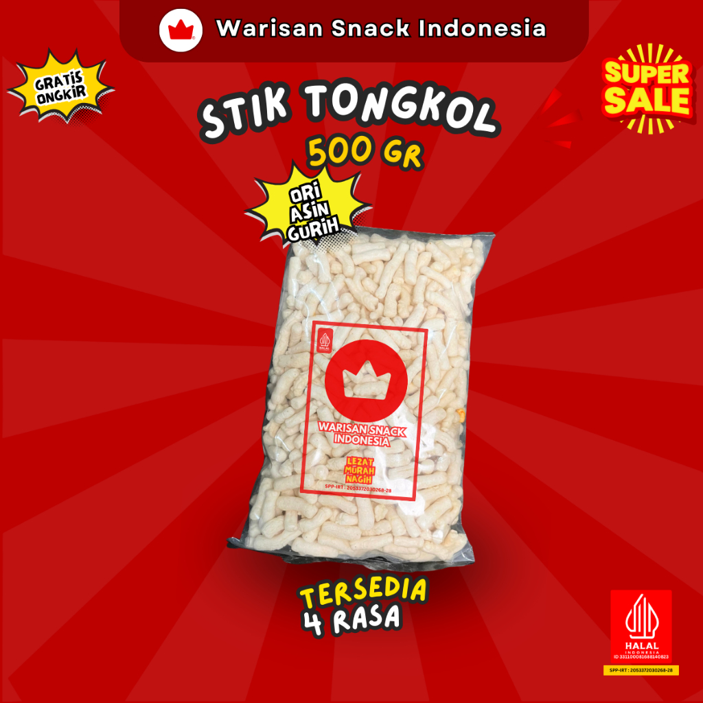 

Nycyta Home (1/2 Ball) Kerupuk Stik Ikan Tongkol Warisan Snack Indonesia (500Gr), Makanan Ringan