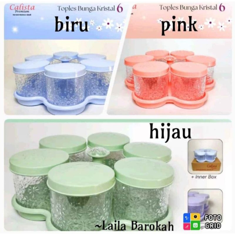 Toples Bunga Kristal Calista Set 6