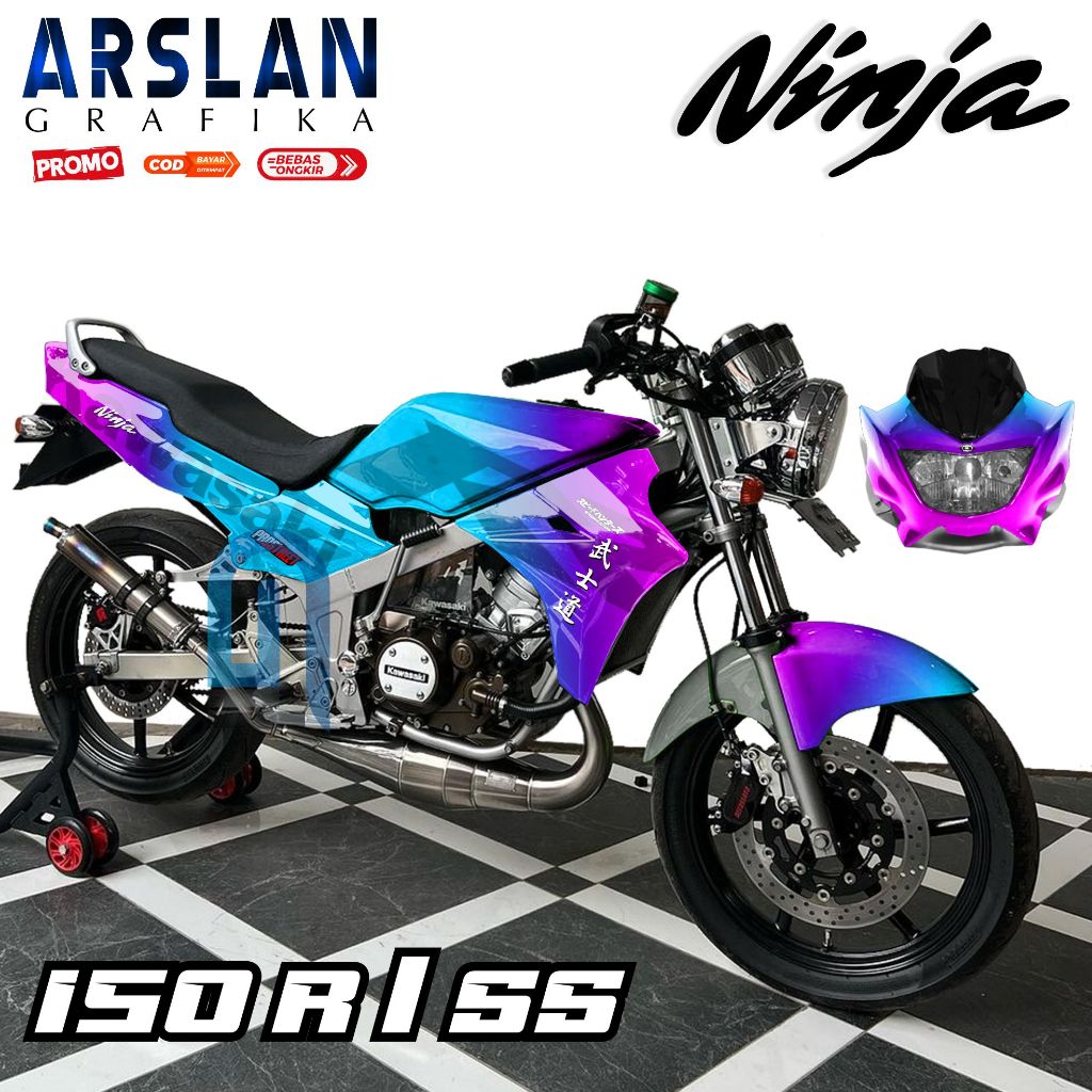 Stiker Ninja R 150 SS Old Full Body Decal Ninja 150 SS Full Body Variasi / Desain Gradasi