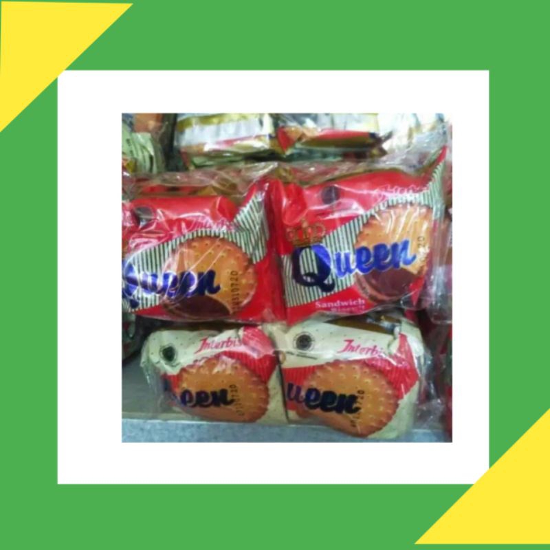 

Queen Interbis Biskuit Rasa Kacang / Coklat Isi 10 bungkus