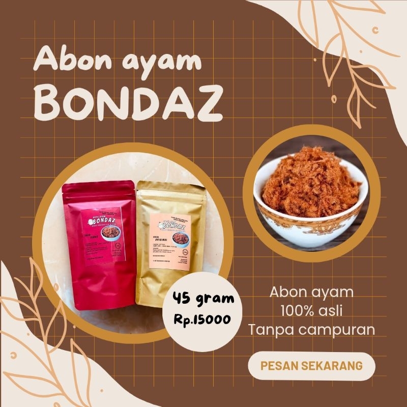 

Abon ayam BONDAZ original (45 gram)