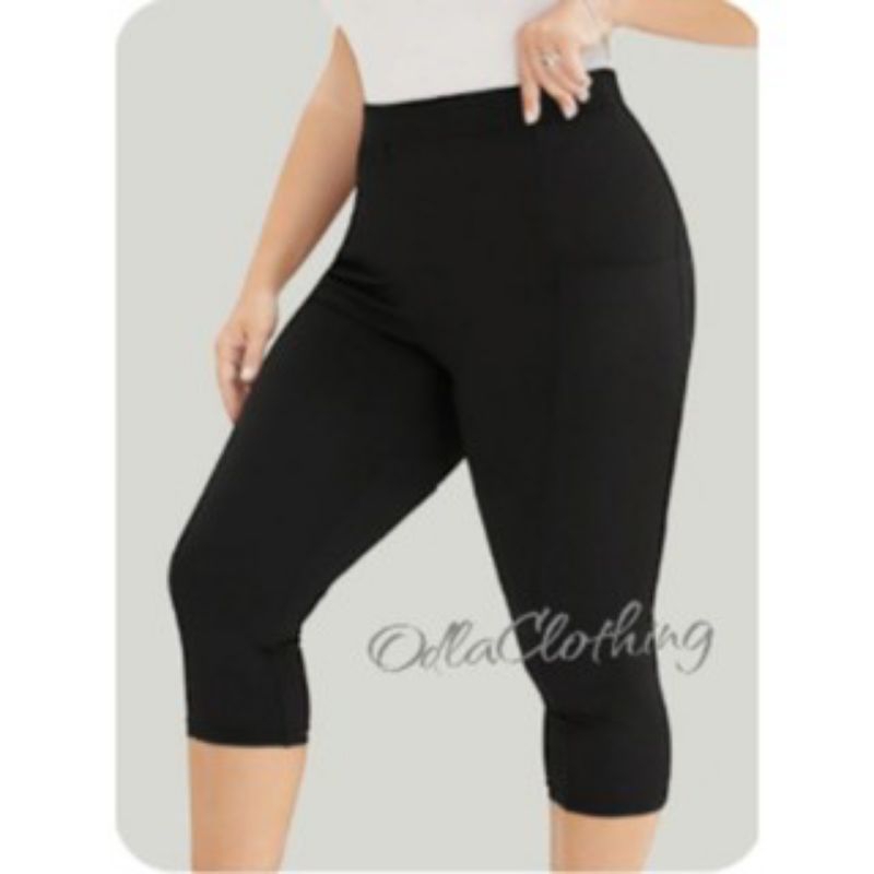 Leging Jumbo Pendek 3/4 Wanita||Celana Legging Short||Leging Bawah Lutut