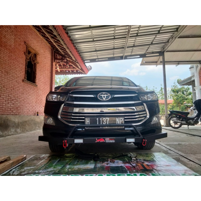 BAMPER TOWING TANDUK MOBIL INOVA LAMA/BARU + LAMPU LED WARNA PUTIH